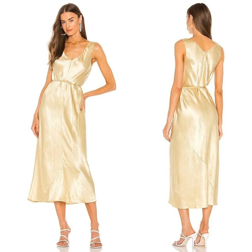 Vince | Double V Neck Satin Dress Size: XS/S